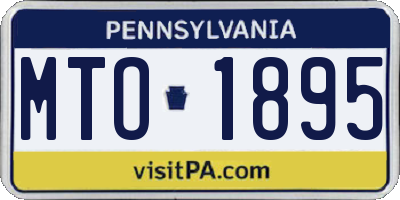 PA license plate MTO1895