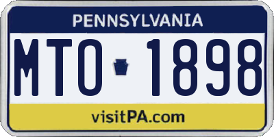 PA license plate MTO1898