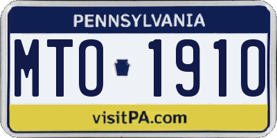 PA license plate MTO1910