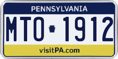PA license plate MTO1912