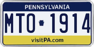 PA license plate MTO1914