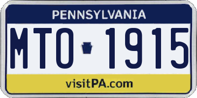 PA license plate MTO1915