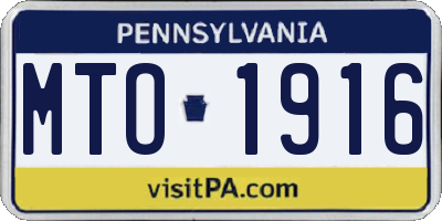 PA license plate MTO1916