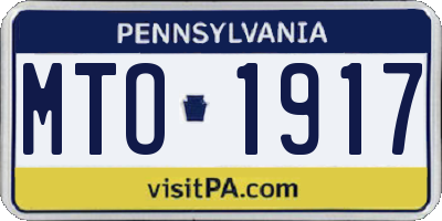 PA license plate MTO1917