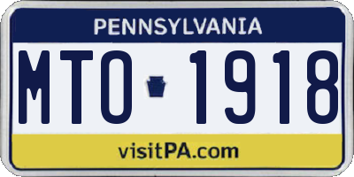 PA license plate MTO1918