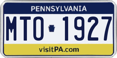 PA license plate MTO1927