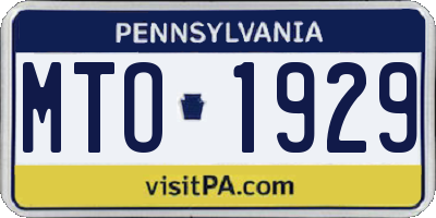 PA license plate MTO1929