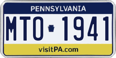 PA license plate MTO1941