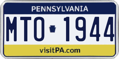 PA license plate MTO1944