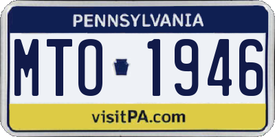 PA license plate MTO1946