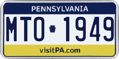 PA license plate MTO1949