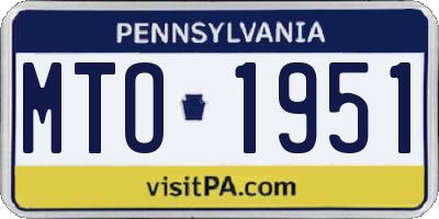 PA license plate MTO1951