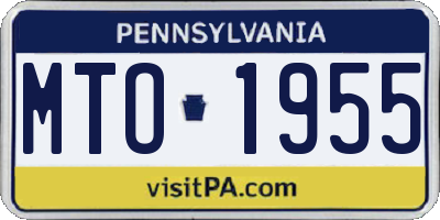 PA license plate MTO1955