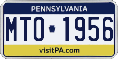 PA license plate MTO1956