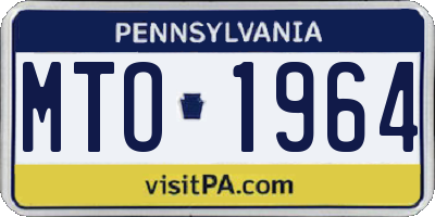 PA license plate MTO1964