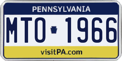 PA license plate MTO1966