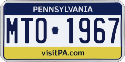 PA license plate MTO1967