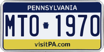 PA license plate MTO1970