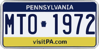 PA license plate MTO1972