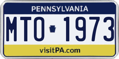 PA license plate MTO1973