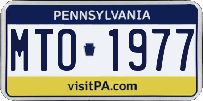 PA license plate MTO1977