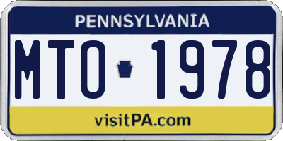 PA license plate MTO1978