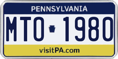 PA license plate MTO1980