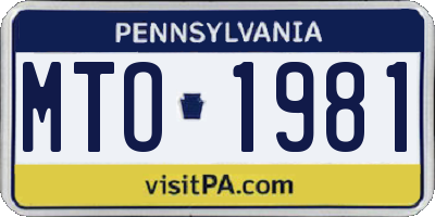 PA license plate MTO1981