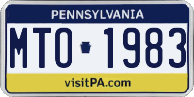 PA license plate MTO1983