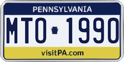 PA license plate MTO1990