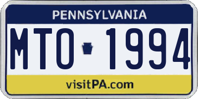 PA license plate MTO1994