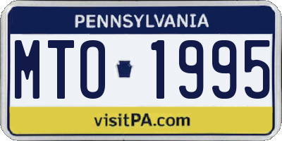 PA license plate MTO1995