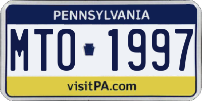 PA license plate MTO1997