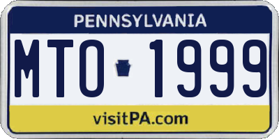 PA license plate MTO1999