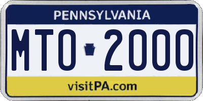 PA license plate MTO2000