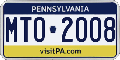 PA license plate MTO2008