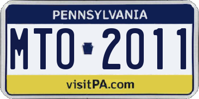 PA license plate MTO2011