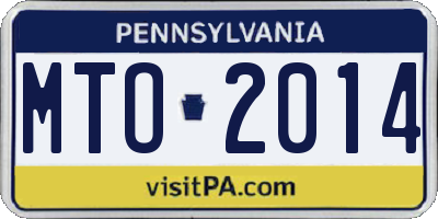 PA license plate MTO2014