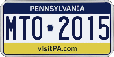PA license plate MTO2015