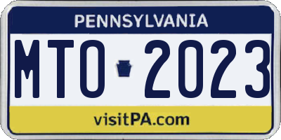 PA license plate MTO2023