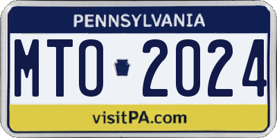 PA license plate MTO2024
