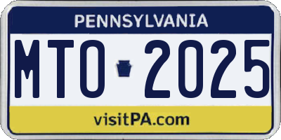 PA license plate MTO2025