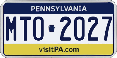 PA license plate MTO2027