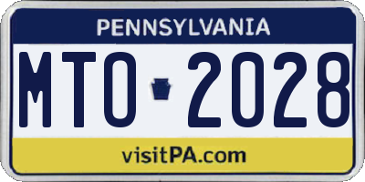 PA license plate MTO2028