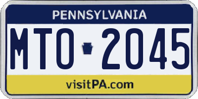 PA license plate MTO2045