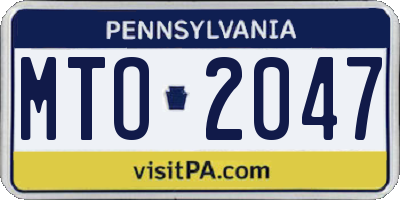 PA license plate MTO2047