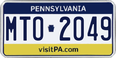 PA license plate MTO2049