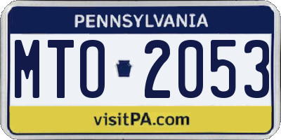 PA license plate MTO2053