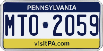 PA license plate MTO2059