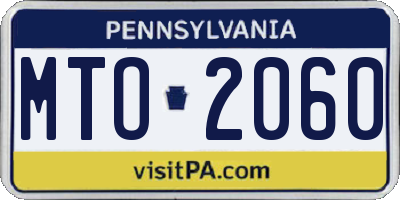 PA license plate MTO2060